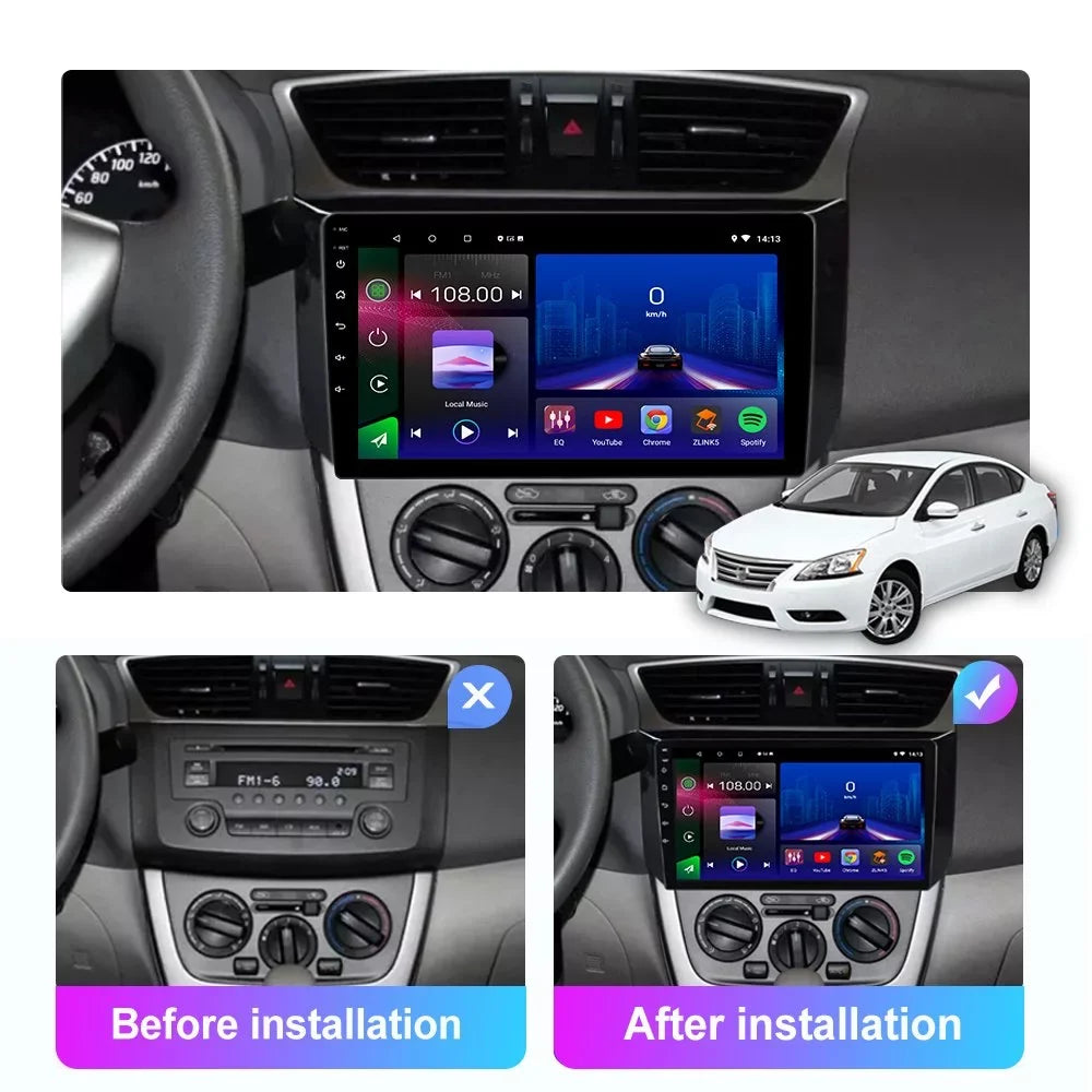 JMANCE Car GPS Navigation Stereo for Nissan Sentra Sylphy 2012-2018 Android 10 2+32GB with Backup Camera