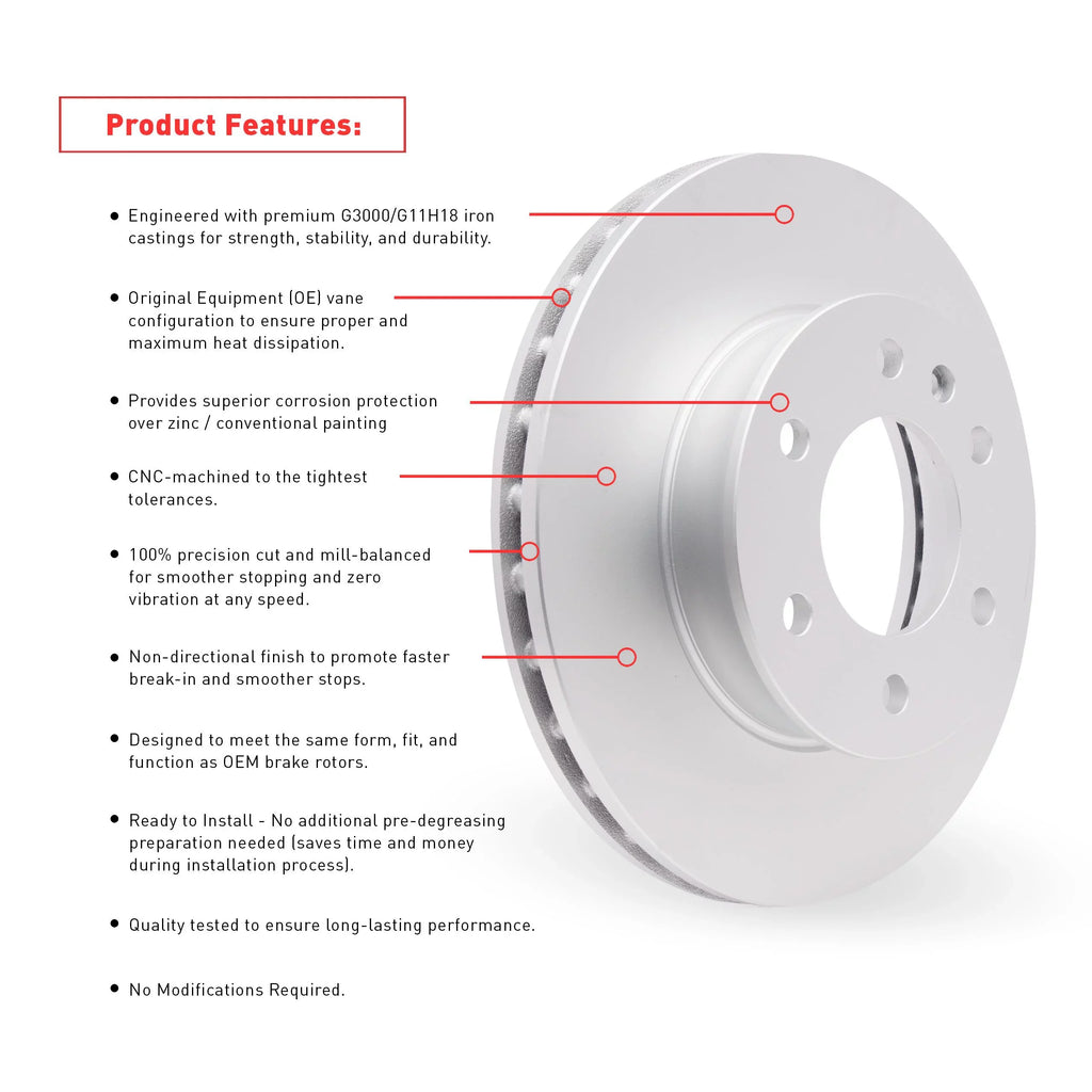 Dynamic Friction Company Front Geospec Brake Rotors with 3000 Series Ceramic Brake Pads includes Hardware 4312-03052 Fits select: 2016 KIA FORTE LX, 2015 KIA FORTE