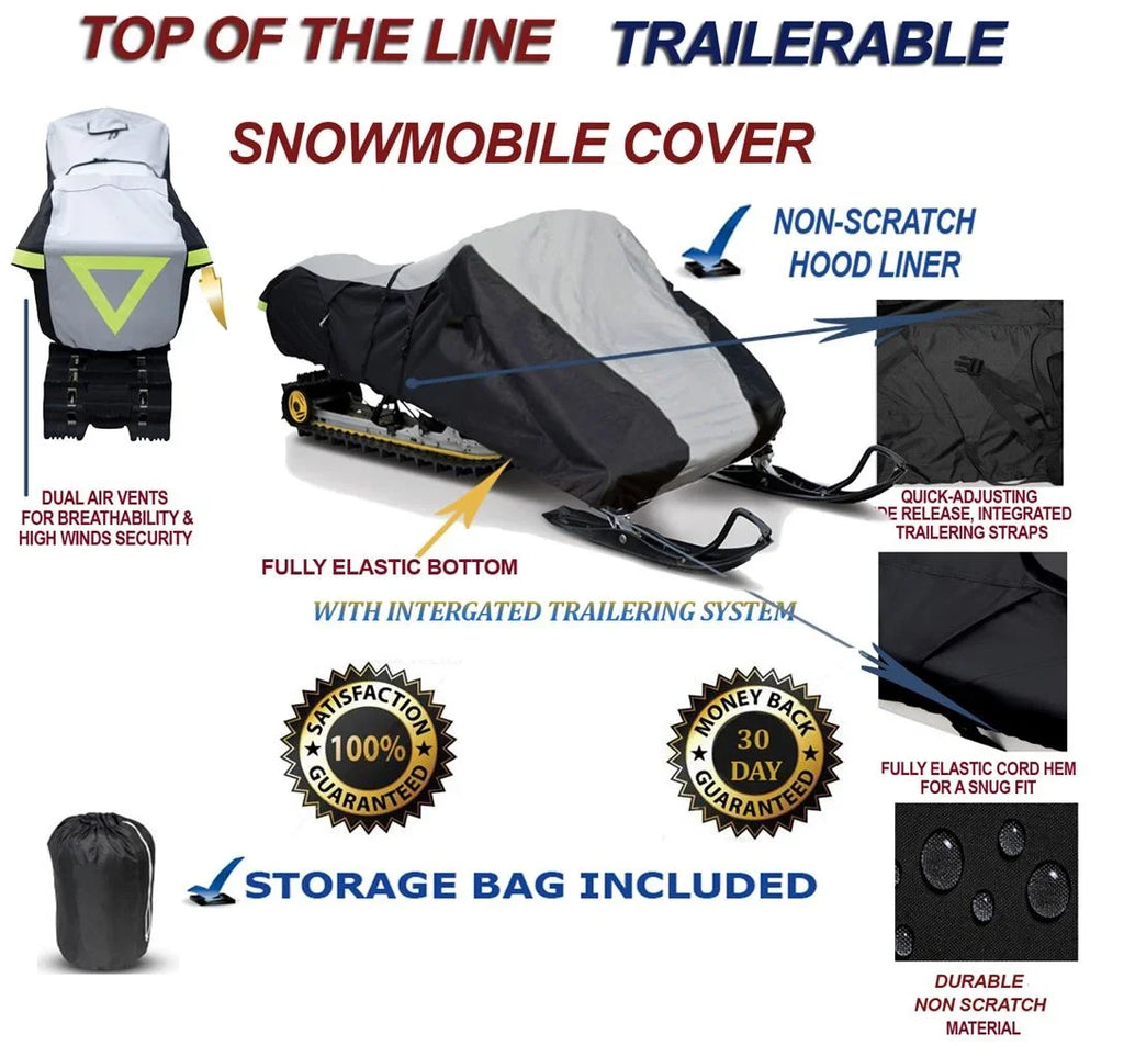 600D Snowmobile Travel and Storage Wrap Fitting for 2019-2023 Model Year Polaris Indy EVO Sleds. Slush and Mud Protection