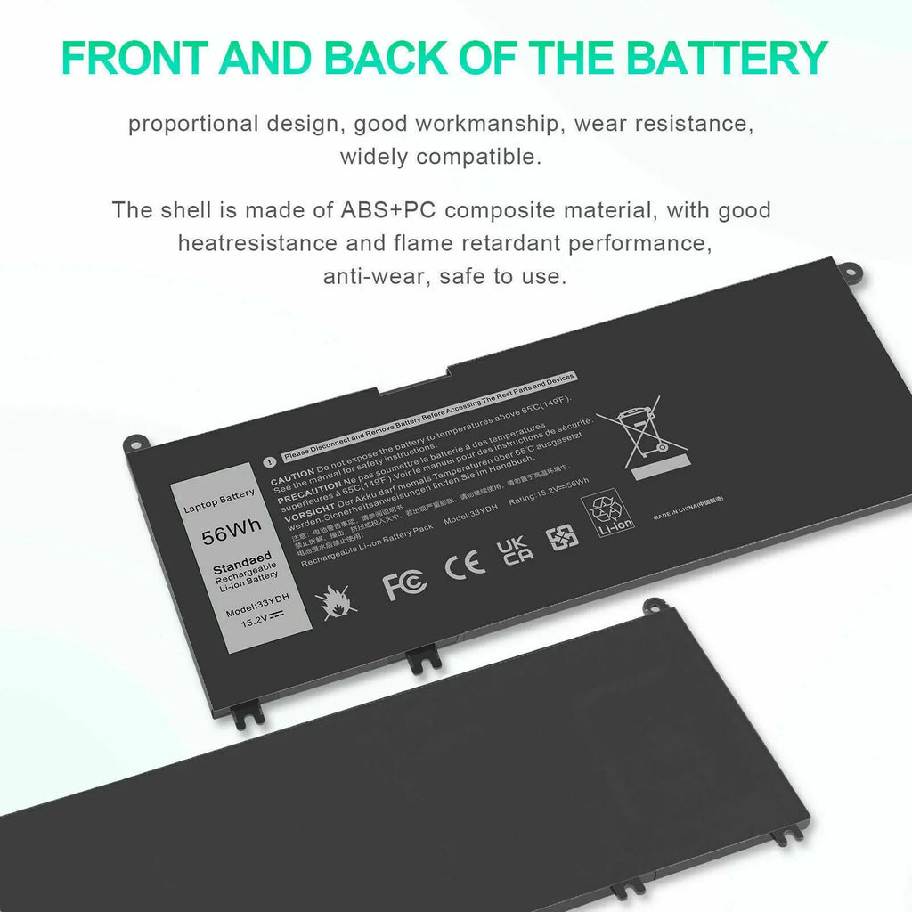 FOR DELL INSPIRON - 7773 7577 7778 56WH LAPTOP BATTERY 56WH J9NH2 33YDH