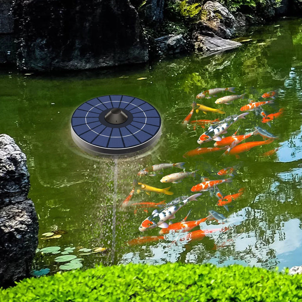 Arealer Solar Pond Aerator Pump With Air Hose and Bubble Stone Pond Aerator FishOxygenator for Birdbath Fountain Small Pond Circulation