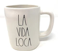 Rae Dunn LA VIDA LOCA White Ceramic Mug with LL Black