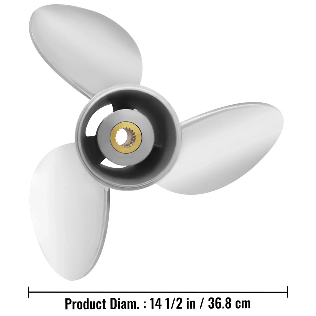 VEVOR Outboard Propeller, 3-Blade 14.5" x 21" Vessel Propeller, Replace for OEM 3860709, Matching with SX Sterndrives Outboard Volvo Penta Engine, Right-handed Steel Propeller Steel & 19 Spline Teeth