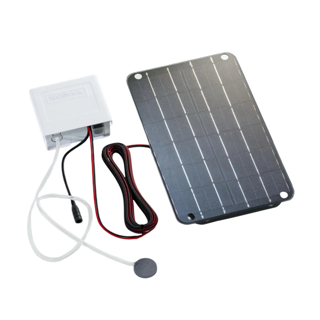 SunniMix Solar Air Pump,Aquarium Air Pump Oxygenator Silent Eco Friendly,6V Solar Pond Aerator Solar Powered Pond Pump for Hydroponics