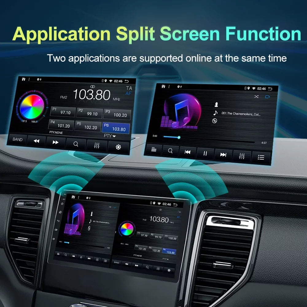 Car Radio for Toyota Highlander 2014-2019 Built-in Carplay/Android Auto, Android 10 Host 4G RAM 64G ROM with WiFi GPS Navigation Bluetooth Steering Wheel Control