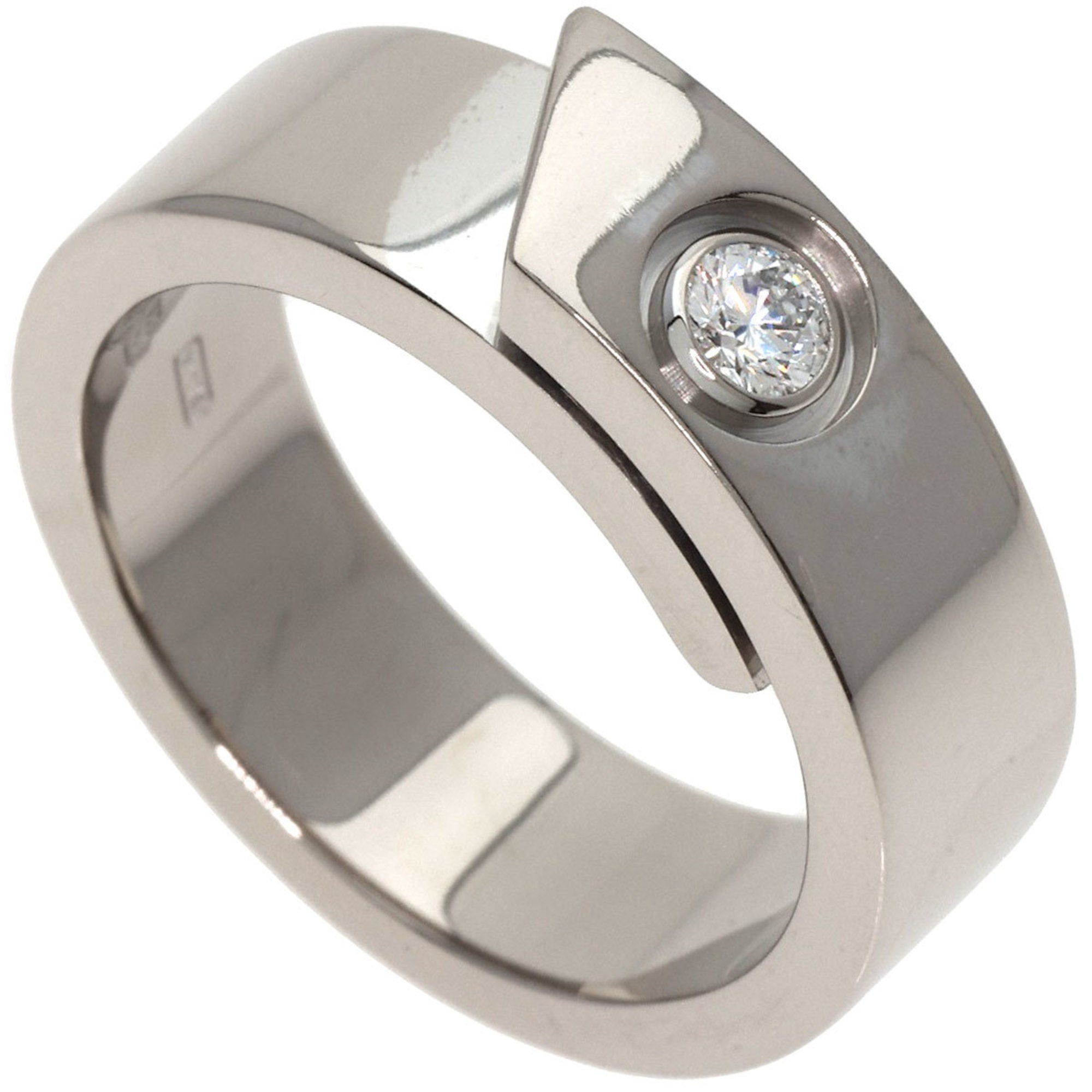 Pre-Owned Cartier Anniversary 1P Diamond #48 Ring, K18 White Gold, Women's, CARTIER (Good)