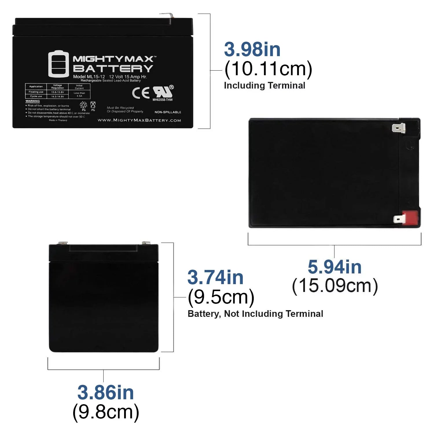 12V 15AH F2 Replacement Battery for EVO 500W Electric Scooter