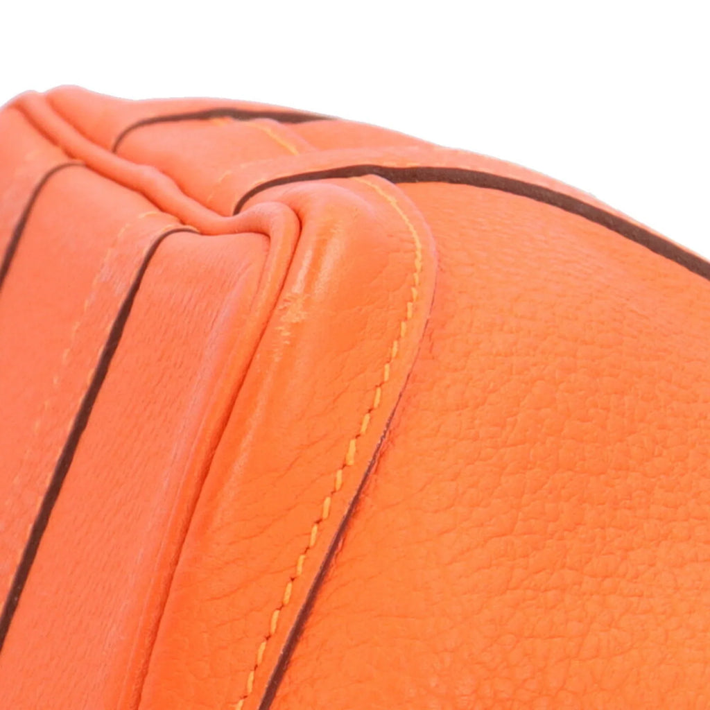 Pre-Owned Hermes Garden PM Tote Bag Leather Orange Ladies HERMES (Good)