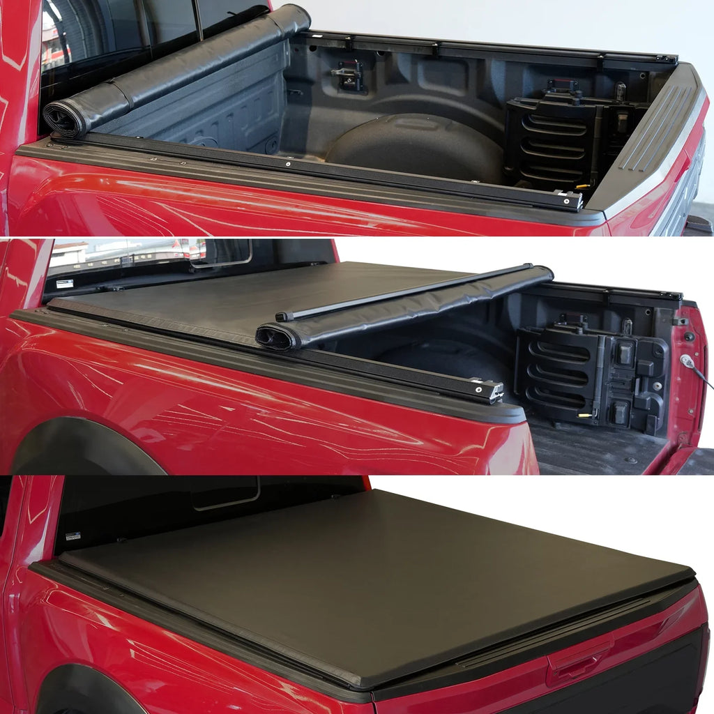 XTWEEX Soft Roll Up Truck Bed Tonneau Protection Fits 2002-2023 Dodge Ram 1500 | 2003-2023 Ram 2500 3500 | 2019+ Ram 1500 Classic Body(Not for New Body) 6.4 FT Bed W/O Rambox
