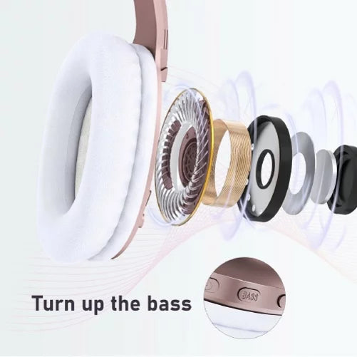 Wireless Headphones Foldable Over Ear Headset w Mic Earphones Hi-Fi Sound G1A for iPad Air 2, iPhone 8 PLUS 7 Plus, Pro 10.5, 6S, 9.7, 13 Pro Max 12 Pro Max 11 Pro Max Plus Mini SE (2020)