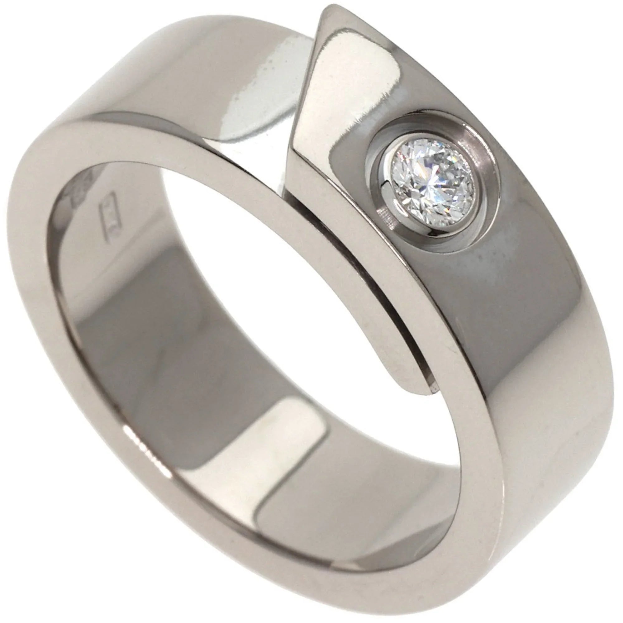 Pre-Owned Cartier Anniversary 1P Diamond #48 Ring, K18 White Gold, Women's, CARTIER (Good)