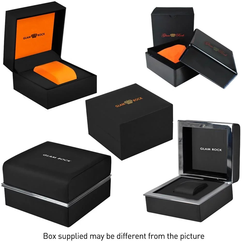 Men's Sobe Tech 50mm Black Satin Band Rose Gold Plated Case Swiss Quartz Analog Watch GR33010