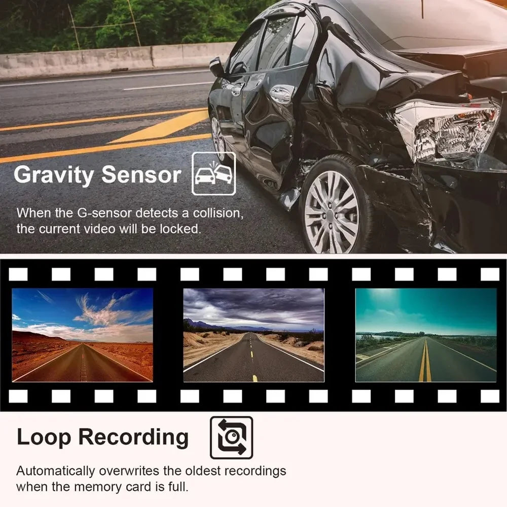 GoolRC Dash Camera,Dash Camera Car Camera Auto Car Rearview Mirror Safety Mirror Car Video 3 Cameras Rearview Mirror Car 2in Clear Car Clear Car Rearview Dash Cam Cabin Inside 3 VideoDash Buzhi