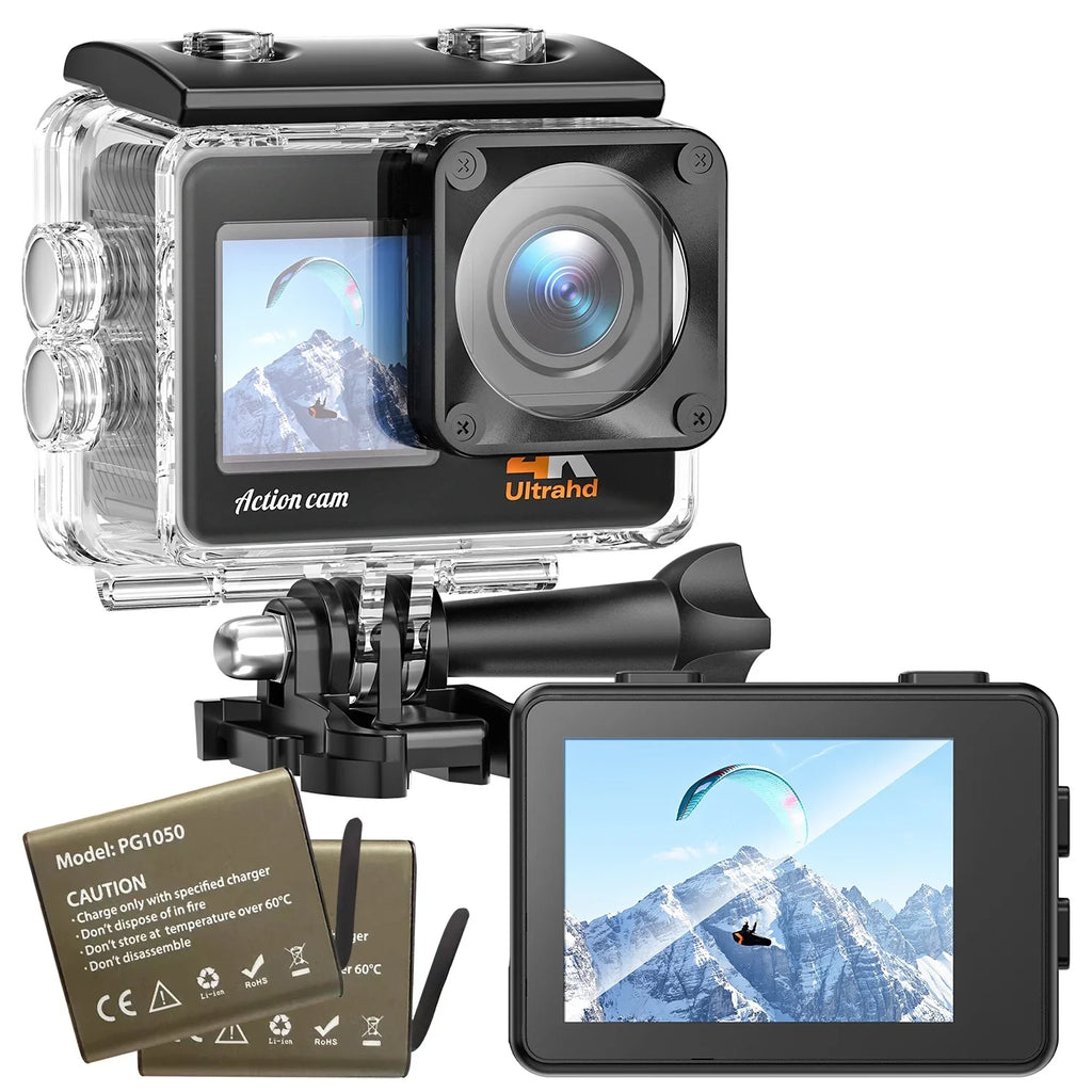 CAMPARK 4K/30FPS 24MP Dual Color Screen Action Camera Ultra HD Wifi Underwater Camera EIS 131FT Waterproof Camera 170 Degree Wide Angle