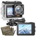 CAMPARK 4K/30FPS 24MP Dual Color Screen Action Camera Ultra HD Wifi Underwater Camera EIS 131FT Waterproof Camera 170 Degree Wide Angle