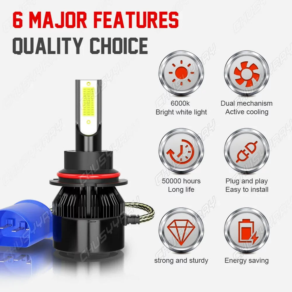 For Nissan Frontier 2005-2017 2018 - 4Pc LED Headlight Hi-Low + Fog Light Bulbs