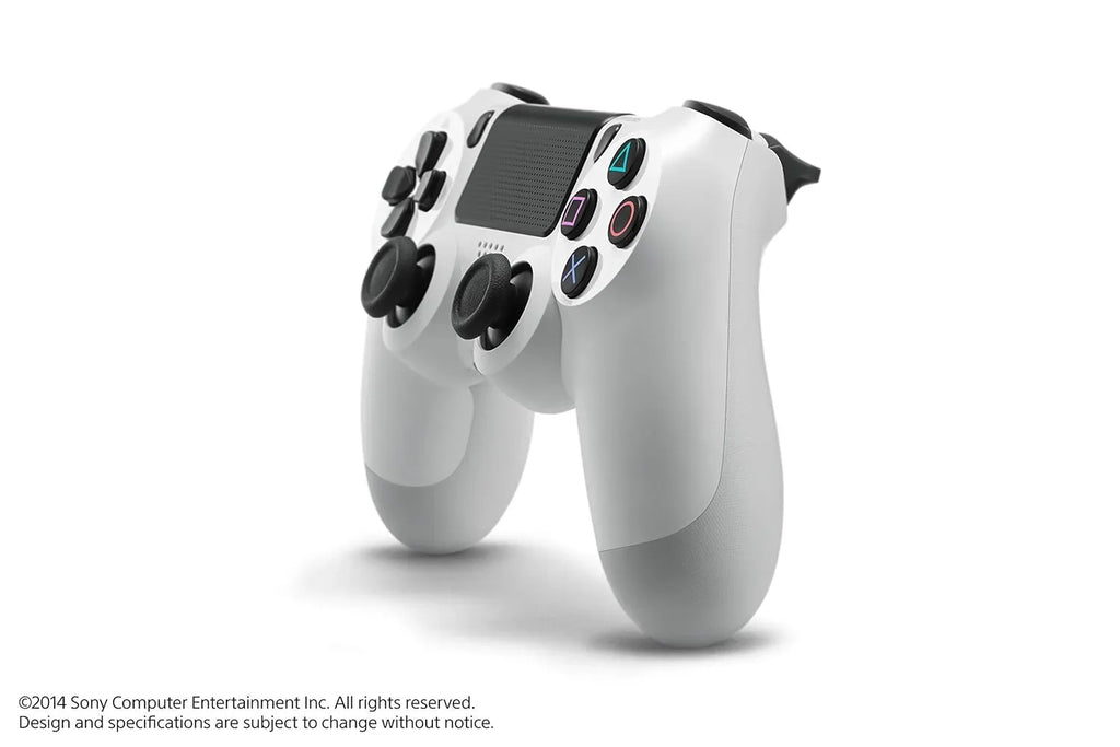 PS4 DualShock Wireless Controller Bundle - White - With Earbuds Like New with BOLT AXTION
