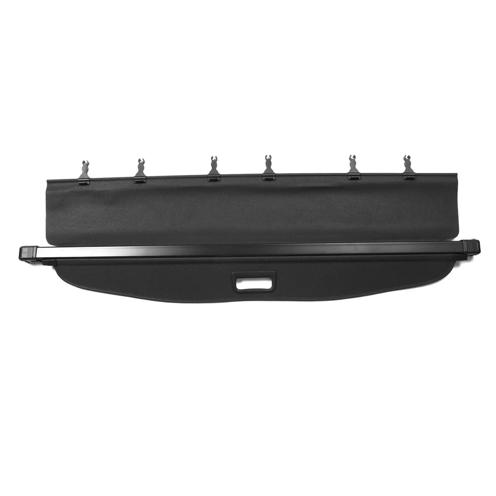Ikon Motorsports Cargo Shield Suitable With 2014-2018 Subaru Forester (Only Fit Automatic Rear Gate) PVC & Aluminum Rod Black Security Rear Trunk Coating Security Retractable Shield