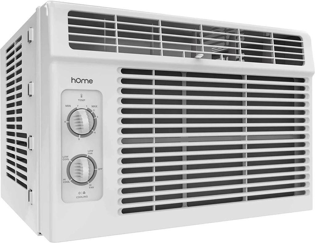 hOmeLabs Window Air Conditioner 5000 BTU - Easy Mechanical Control Compact AC Unit with Washable Reusable Filter, 2 Cooling Speeds, 2 Fan Speeds - Perfect for Bedroom and Rooms up to 150 Sq. Ft.