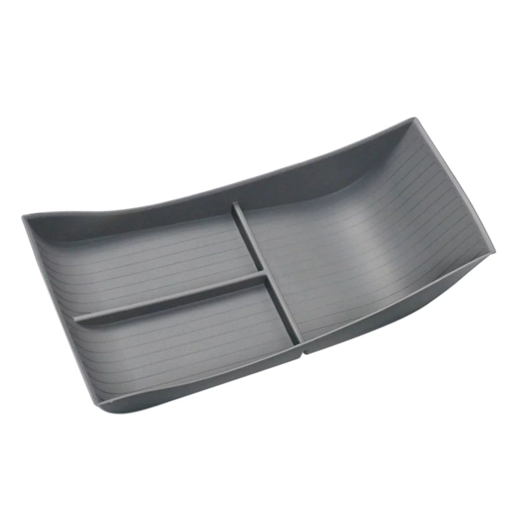 Vehicle Center Console Lower Organizer Tray TPE Armrest Storage Box for Seal Replace Easy Installation , Gray