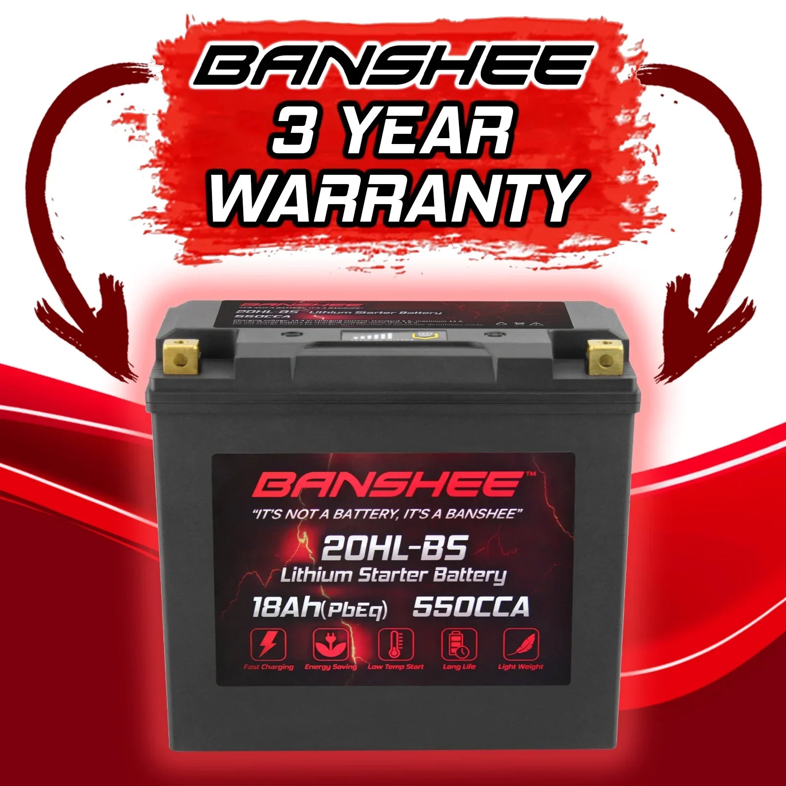Banshee YTX20L-BS LiFePO4 Motorsports Battery Matching with Victory V92TC Touring Cruiser Deluxe 2002 to 2002