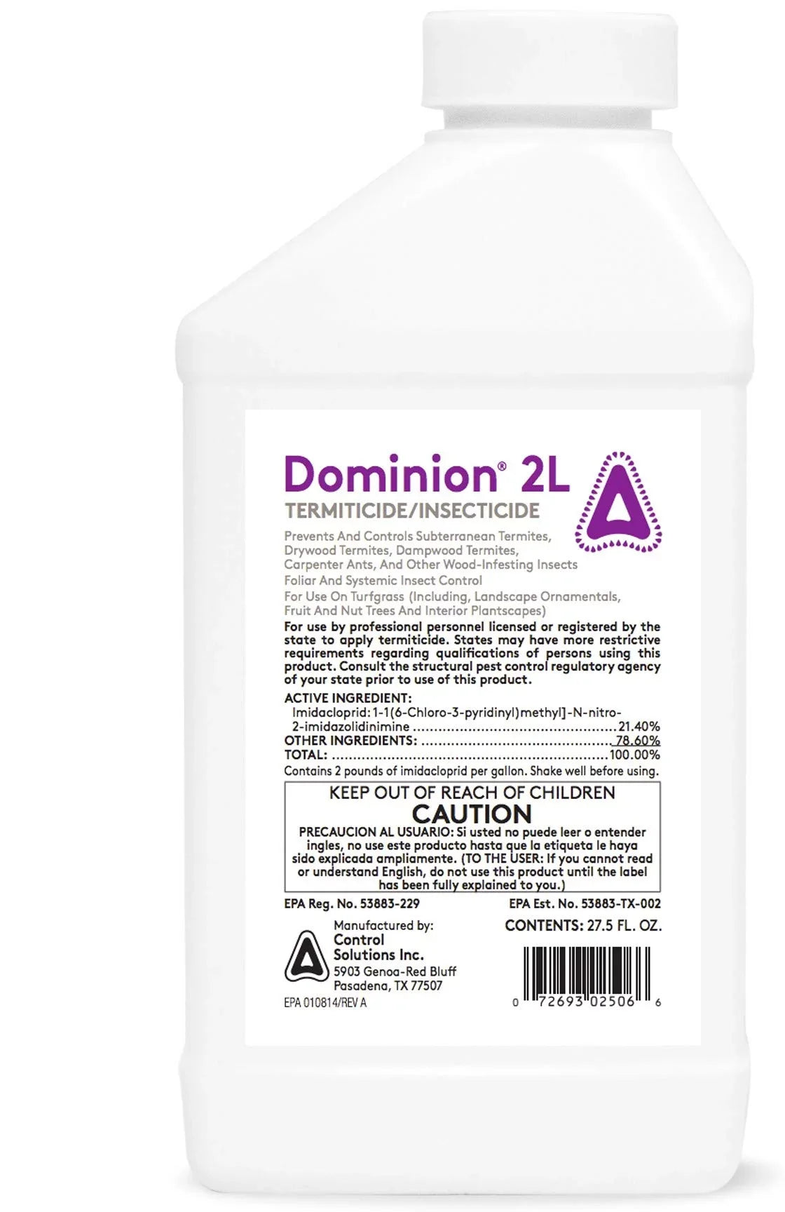 Control Solutions Dominion 2L Termiticide/Insecticide - 27.5 Fluid Ounce