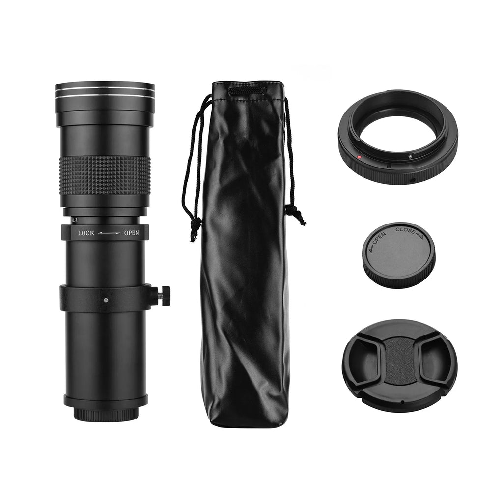 Suzicca Camera MF Super Telephoto Zoom Lens F/8.3-16 420-800mm T Mount with Adapter Ring Universal 1/4 Thread Replacement for Canon EF-Mount Cameras 80D 77D 70D 60D 60Da 50D 7D 6D 5D T7i T7s T6s T6