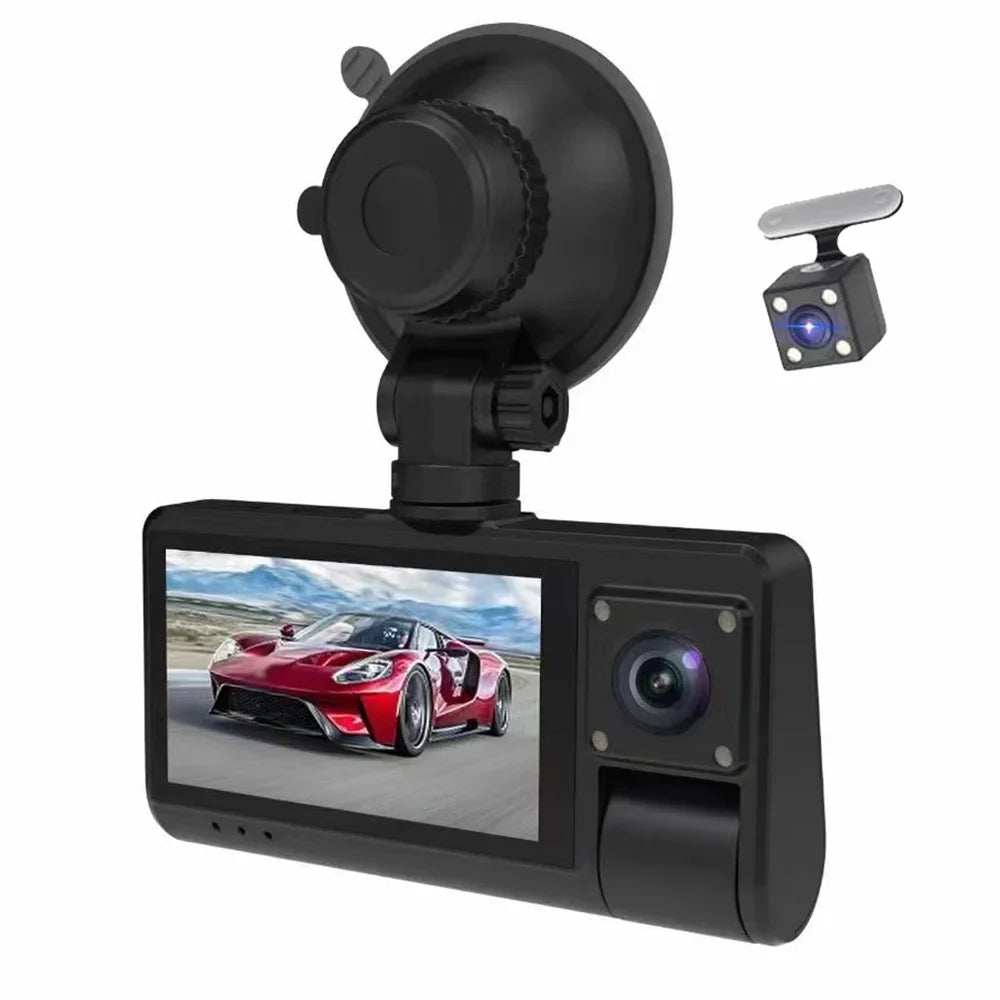 OWSOO Dash Cam, Touched Screen Car Rearview Mirror Recorder with Wide Angle, Clear Video Recording for Auto Safety Driving