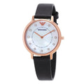 Emporio Armani Quartz Crystal White Mother of Pearl Dial Ladies Watch AR80011