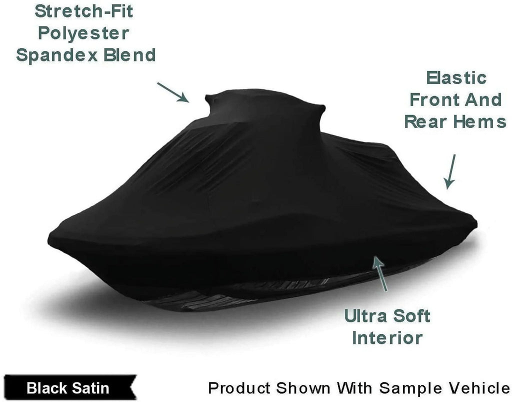 Indoor Jet Ski Wrap for Yamaha Wave Runner VXR 2020 - Black Satin - Ultra Soft & Stretchy - Protects from Dust & Dings Inside! Includes Storage Bag - Indoor ONLY