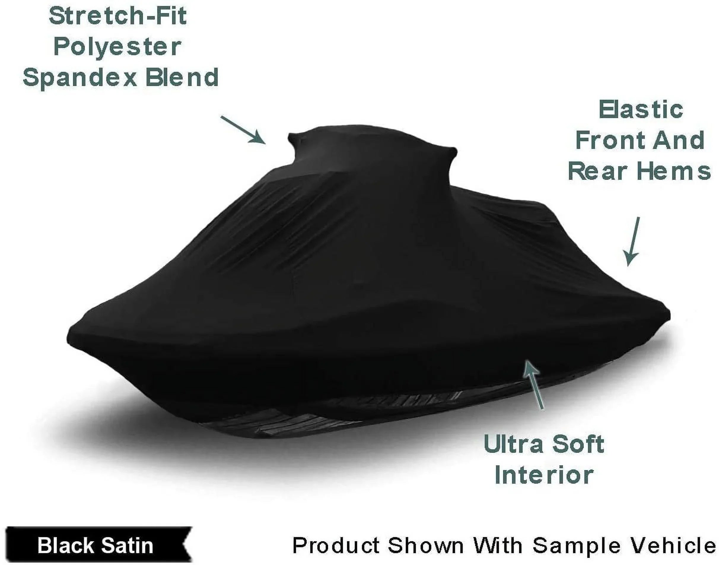 Indoor Jet Ski Wrap for Yamaha Wave Runner VXR 2020 - Black Satin - Ultra Soft & Stretchy - Protects from Dust & Dings Inside! Includes Storage Bag - Indoor ONLY