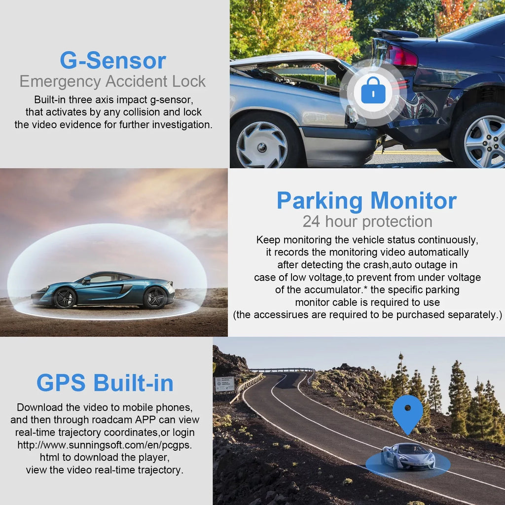 4K Dash Cam for Cars, Dash Cam Front and Rear with Night Vision, 2160P FHD Car Camera, 170° Wide Angle Driving Recorder with G-Sensor, Parking Monitor, Loop Recording, WDR, Built-in WiFi & GPS