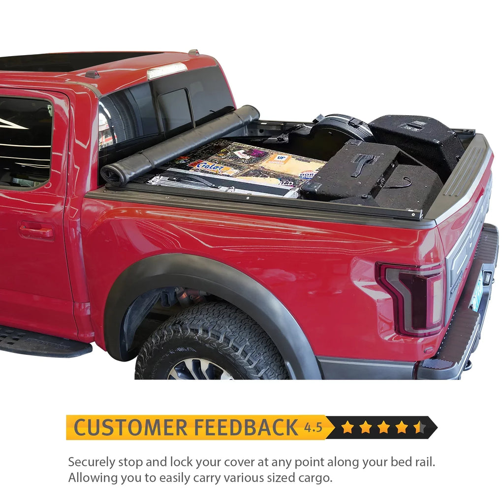 XTWEEX Soft Roll Up Truck Bed Tonneau Protection Fits 2002-2023 Dodge Ram 1500 | 2003-2023 Ram 2500 3500 | 2019+ Ram 1500 Classic Body(Not for New Body) 6.4 FT Bed W/O Rambox