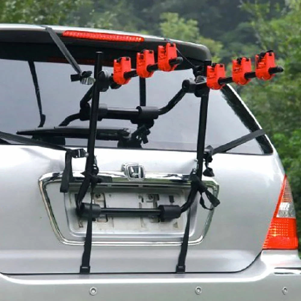 Loyalheartdy Foldable Bike Hitch Mount Rack 3-Bike Carrier Trunk Mount Rack for Car Minivan SUV Truck Max Load 44.09
