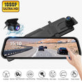 Erago Rear View Mirror Camera, Dash Cam Front and Rear Full Touch Screen FHD 1080p for Car , Waterproof Backup WDR Camera, Night Vision, G-Sensor, Parking Moniter