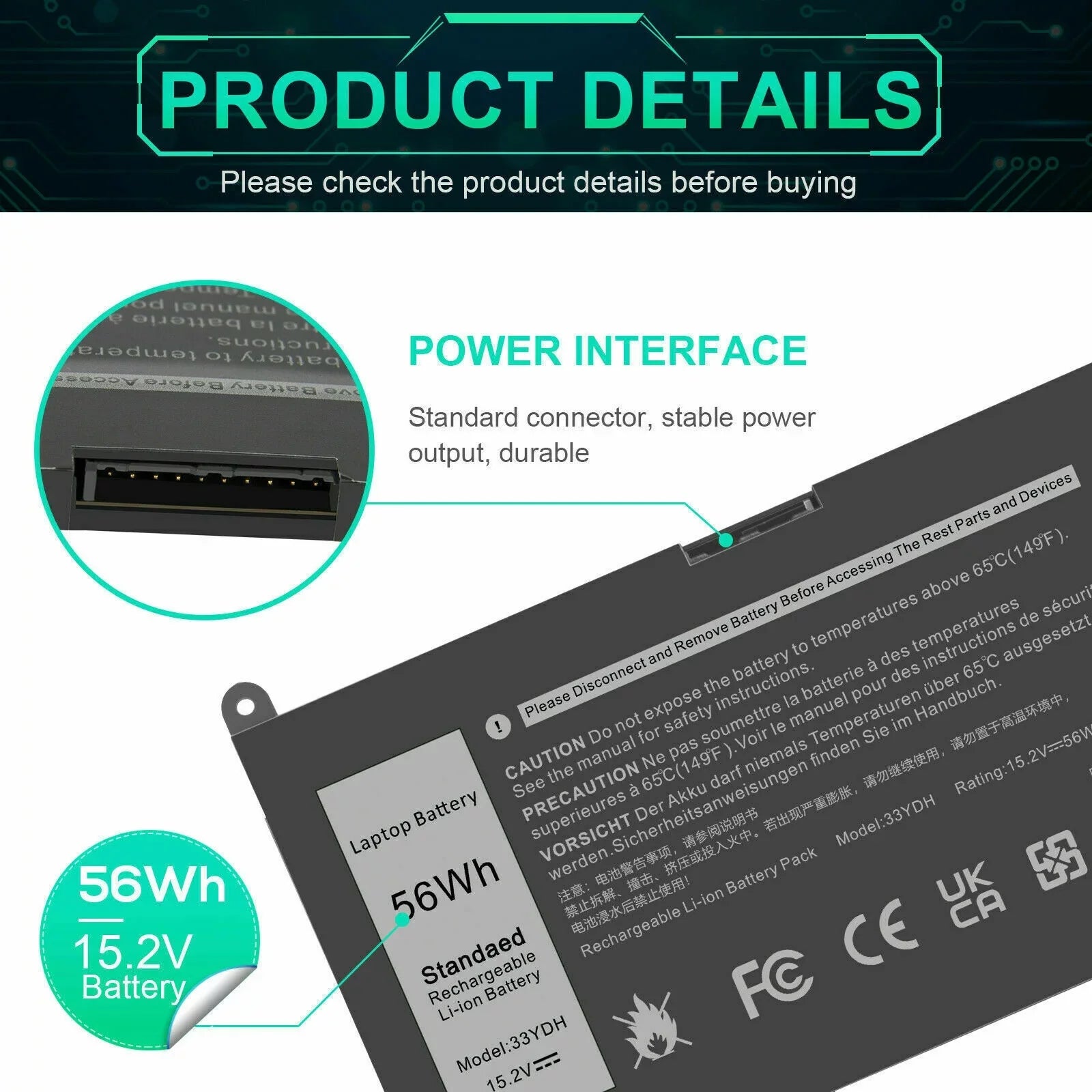 33YDH PVHT1 Laptop Battery for (G3 G5 G7) 15 3579 5587 7588/17 3779