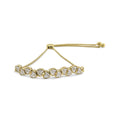 Haus of Brilliance Yellow Gold Plated .925 Sterling Silver 1/2 Cttw Womens Round cut Drawstring Clasp Diamond Sideways Hearts Bolo Bracelet (H-I Color, I1-I2 Clarity) - 4”-10” Adjustable