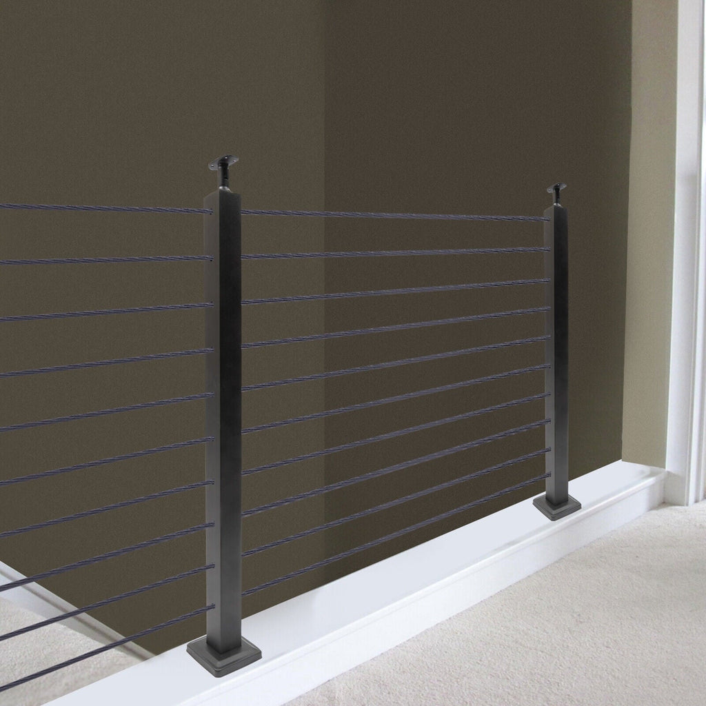 Cable Railing Post 36''x2''x2'' Stainless Steel Square Fence Post Level Two Sides Pre-Drilled for Wood Concrete Level Deck Cable Railing System