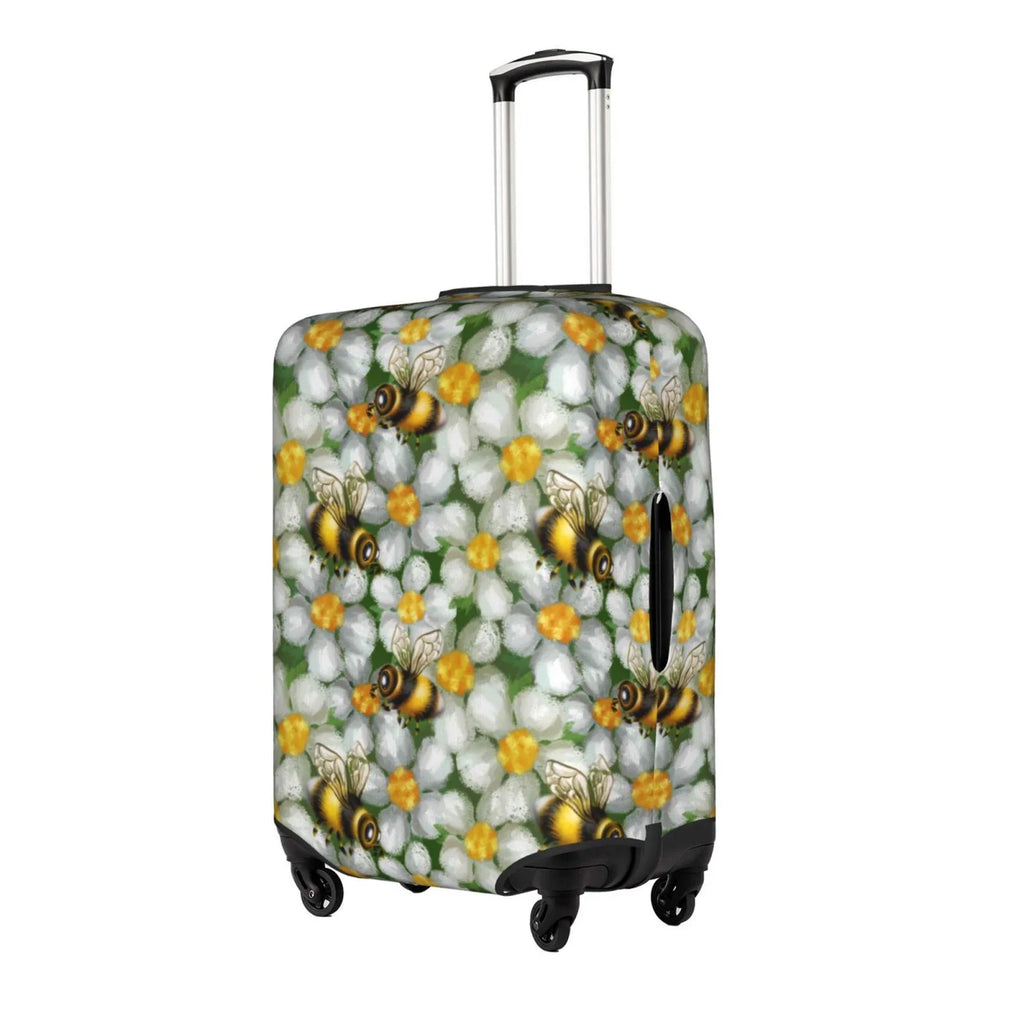 Kll Bees And Flower Luggage Wrap Suitcase Wrap Suitcase Protector-
