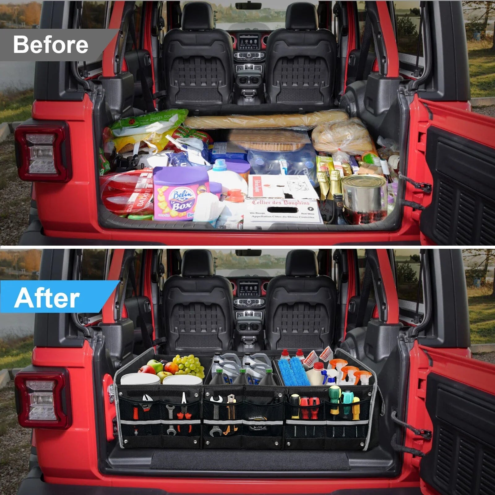 Car Trunk Organizer Multi Compartment Cargo Storage Container for SUV Truck US