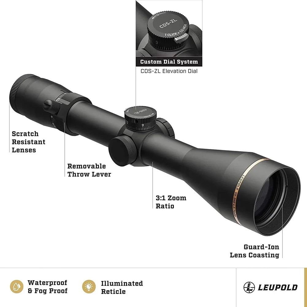 LEUPOLD VX-3HD 4.5-14x50 30mm CDS-ZL Illuminated FireDot Twilight Hunter Riflescope (180629)