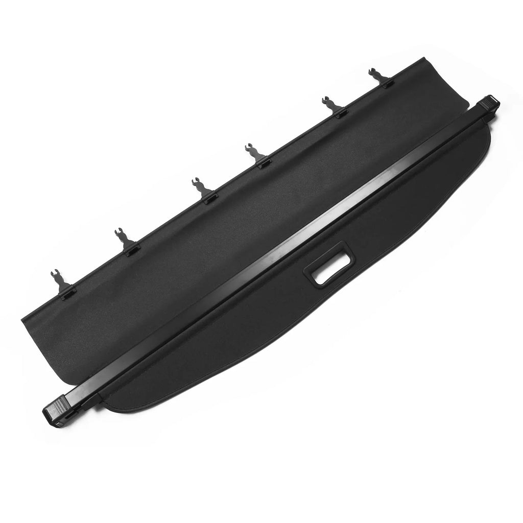 Ikon Motorsports Cargo Shield Suitable With 2014-2018 Subaru Forester (Only Fit Automatic Rear Gate) PVC & Aluminum Rod Black Security Rear Trunk Coating Security Retractable Shield
