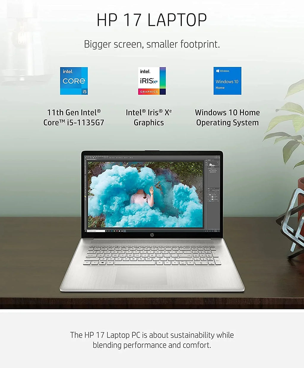 2021 Newest HP 17 Laptop, 17" HD+ Anti-Glare Screen, 11th Gen Core i5-1135G7, Iris Xe Graphics, 32 GB RAM, 2 TB HDD, Long Battery Life, Webcam, Mics, Win10, Silver + Oydisen Cloth