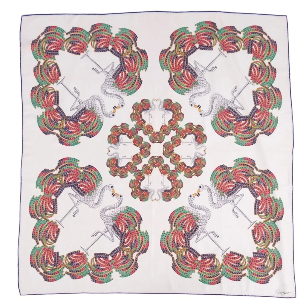 Pre-Owned Cartier Scarf Muffler 100% Silk Women's Multicolor (Good)