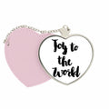 Joy To The World Quote Style Mirror Travel Purse Makeup Heart Pink