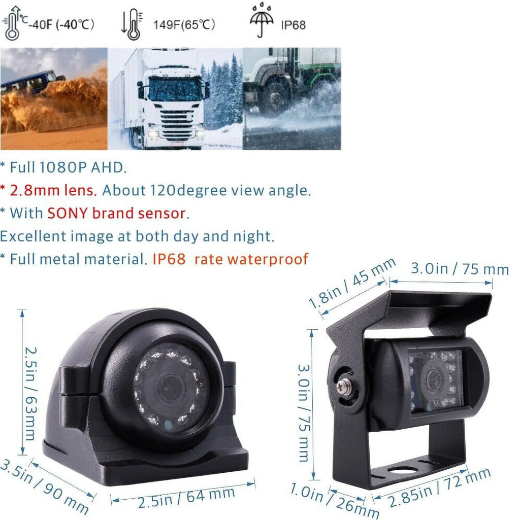 JOINLGO 4 Channel 1080P GPS Track Truck Camera System Loop Record Video Recorder Motion Detection/Delay Power Off/Playback for Truck Bus RV