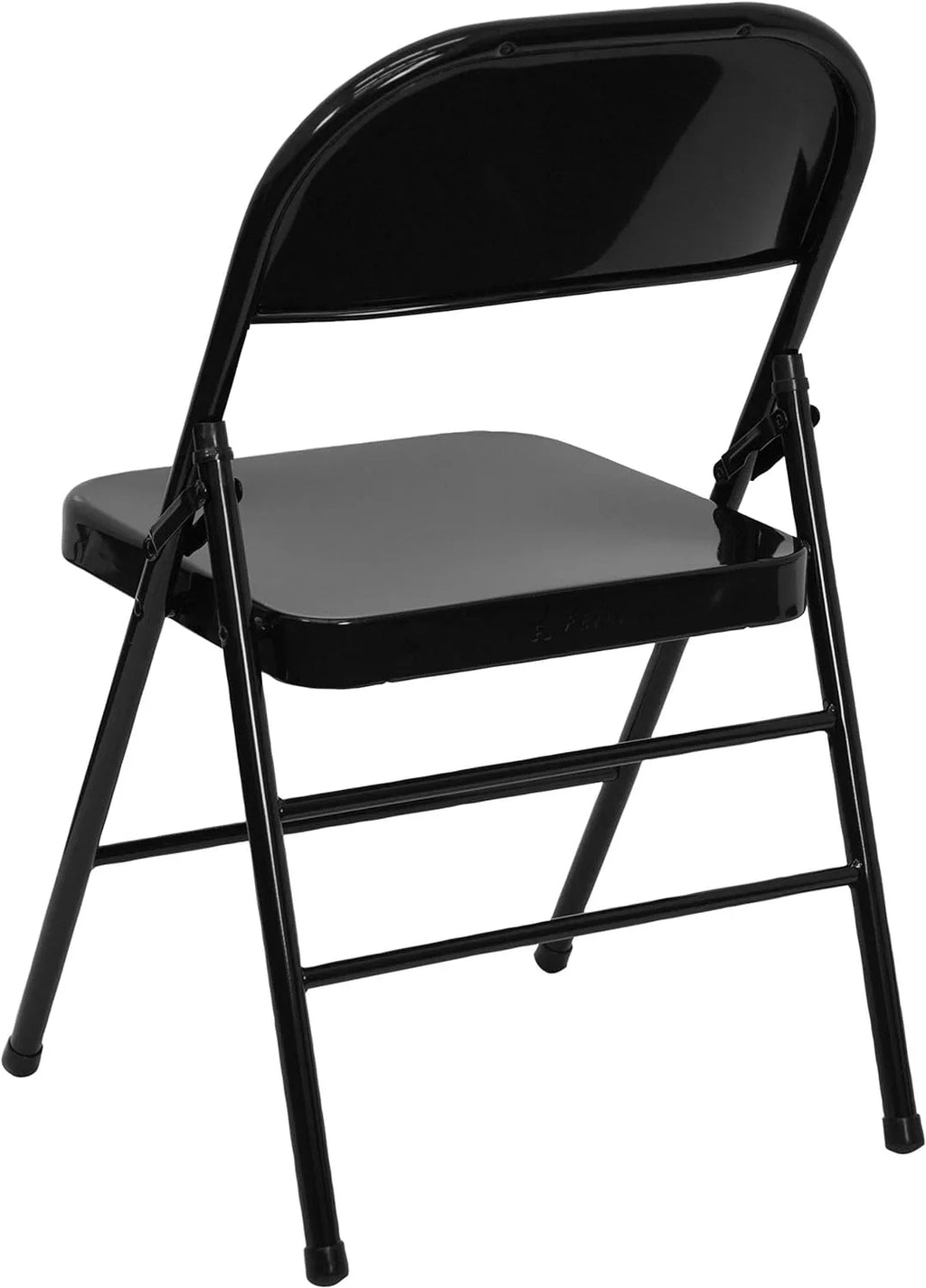 HERCULES Series Triple Braced & Double Hinged Black Metal Folding Chair