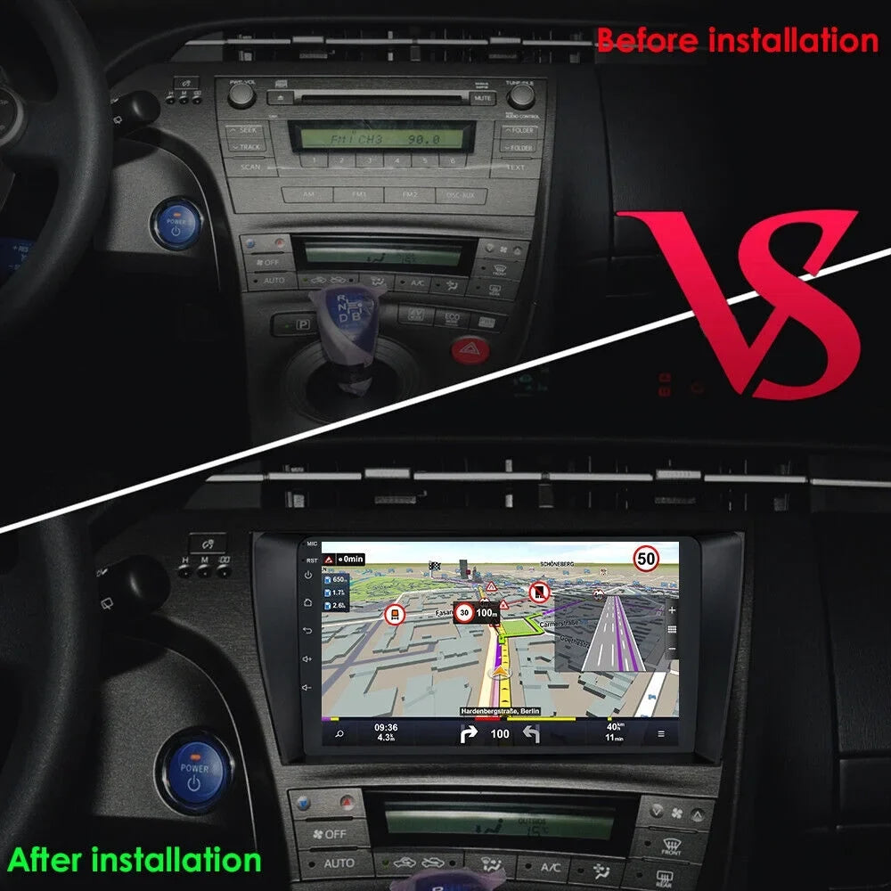 9" 1280*720 IPS 2+32G Android Auto CarPlay Car Stereo Radio for Toyota Prius 2009-2016 GPS w/Cam
