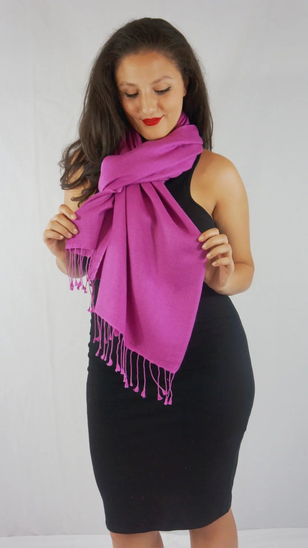 Scarf/Scarves/Shawl/Shawls/Stole/Wrap/Pashmina Scarf/Pashmina Shawl/Cashmere/Cashmere Scarf/Wool/Silk (Raspberry Sorbet)