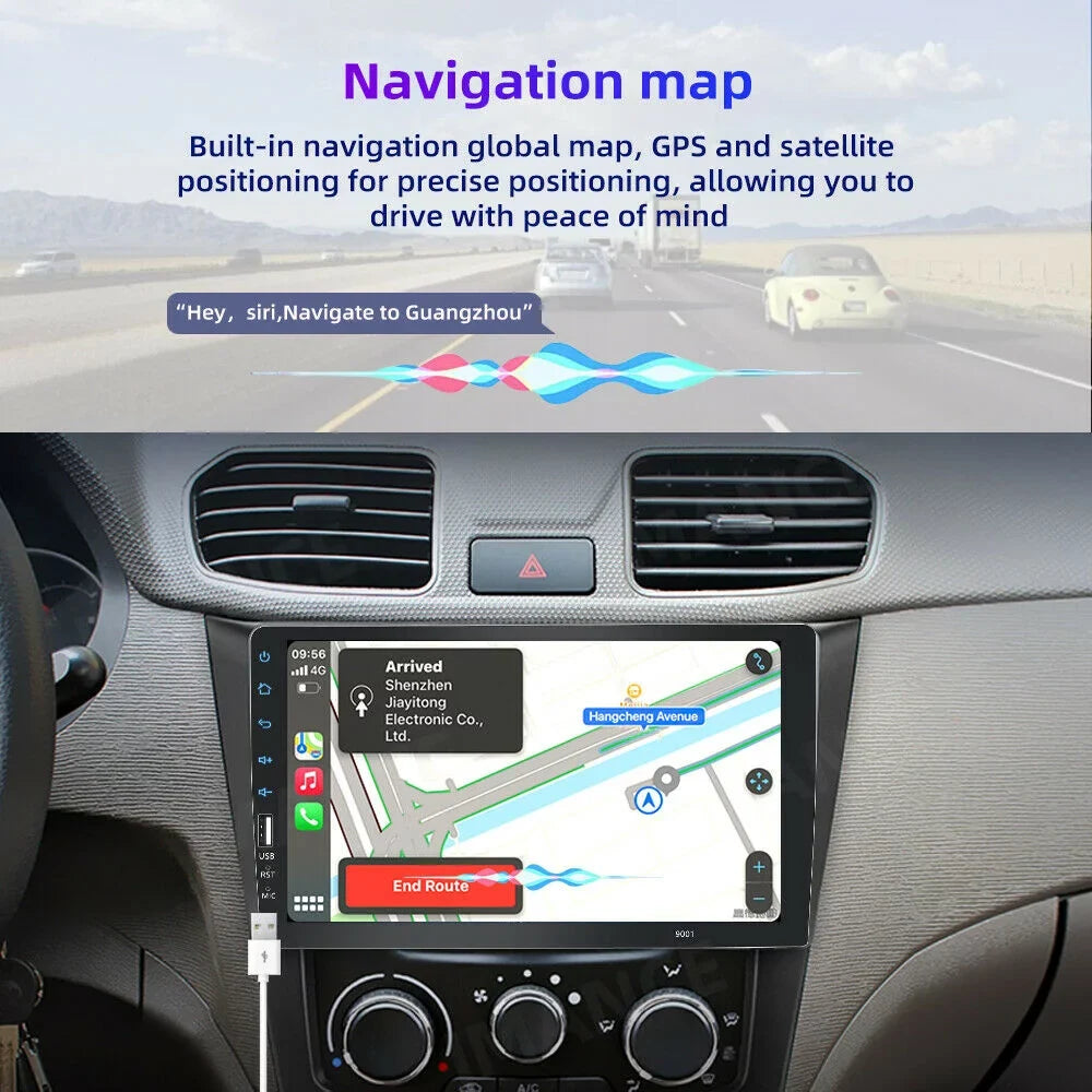 JMANCE MP5 Apple Carplay Android Auto Car Audio GPS 9" Single Din FM Radio with Camera